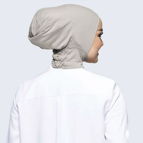 IDALL Head Scarf Headbands for Women Women Casual Solid Color Elastic Cap High Stretch Womens Muslim Bib Hijab Bandanas for Women Turban Gray One Size