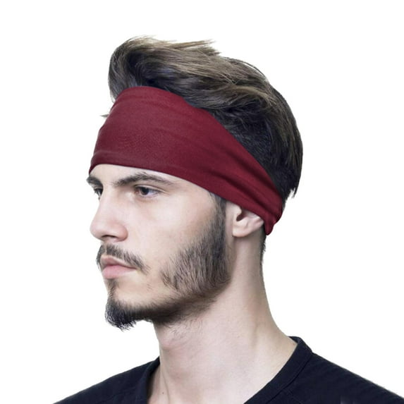 IDALL Headbands for Women,Hair Accessories Men And Women Summer Fashion Outdoor Leisure Sports Elastic Solid Color Hairband Skincare Headband,Makeup Headband Wine