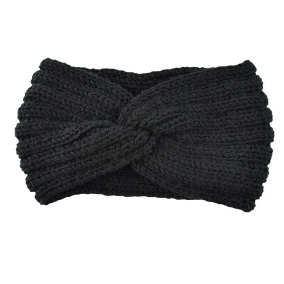 IDALL Headbands for Women,Hair Accessories Soft Stretch Ear Warmer Headband Women Winter Cable Knit Headbands Hairbands Skincare Headband,Makeup Headband Black