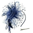 thumbnail image 1 of IDALL Fascinators Hats Tea Party Hats Women Flower Mesh Ribbons Feathers Headband Cocktail Tea Party Hat Headwear Party Hats Fascinator Headband Navy One Size, 1 of 2