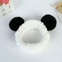 IDALL Headbands for Women,Hair Accessories Women Ladies Fluffy Elastic Hairband Band Panda Ear Cute Head Lovely Hair Band Skincare Headband,Makeup Headband Black