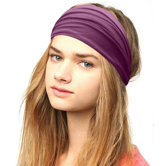 IDALL Headbands for Women,Hair Accessories Women Solid Color Headband Elastic Head Wrap Headband Bandana Skincare Headband,Makeup Headband Red