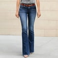 thumbnail image 1 of IDALL Jeans for Women Skinny Jeans Women's Jeans Micro Flare Pants Middle Waist Jeans Straight Leg Jeans Women'S Pants Dark Blue S, 1 of 7