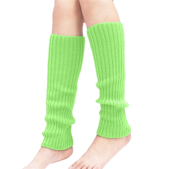 IDALL Leg Warmers for Women 80s 90s Outfit Fashion Ribbed Leg Socks Fashion Y2k Accessories Sports Yoga Green One Size