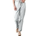 thumbnail image 1 of IDALL Linen Pants Women Harem Pants Women Pocket Elastic Breathable Trousers Loose Cotton Waist Pant Womens Pants Lounge Pants Women Baggy Pants Gray L, 1 of 4