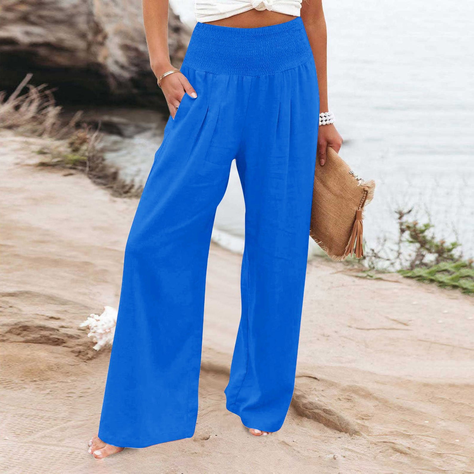 Petite Machine Washable Wool Wide Leg Women Pants
