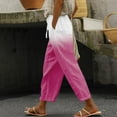 thumbnail image 1 of IDALL Linen Pants Women Petite Pants Linen Capris For Women Summer High Waisted Wide Leg Plus Size Capri Pants Lightweight Capri Trousers S 5Xl Lounge Pants Women Summer Pants Pink L, 1 of 5