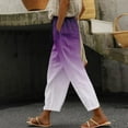 thumbnail image 1 of IDALL Linen Pants Women Petite Pants Linen Capris For Women Summer High Waisted Wide Leg Plus Size Capri Pants Lightweight Capri Trousers S 5Xl Lounge Pants Women Summer Pants Purple S, 1 of 5
