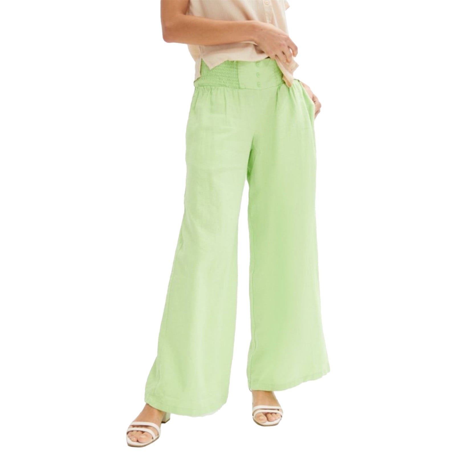 IDALL Linen Pants Women Petite Pants Spring And Summer Solid Printed ...