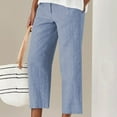thumbnail image 1 of IDALL Linen Pants Women Petite Pants Women New Casual Fashion Thin Cotton Pants Solid Color High Waist Harlan Pants Casual Pants Lounge Pants Women Summer Pants Blue M, 1 of 3