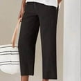 thumbnail image 1 of IDALL Linen Pants Women Petite Pants Women New Casual Fashion Thin Cotton Pants Solid Color High Waist Harlan Pants Casual Pants Lounge Pants Women Summer Pants Black L, 1 of 3