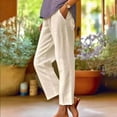 thumbnail image 1 of IDALL Linen Pants Women Petite Pants Women Spring And Summer Casual Cotton And Linen Long Pants Baleaf Pants Women Summer Pants Beige S, 1 of 6