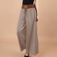 thumbnail image 1 of IDALL Linen Pants Women Wide Leg Pants Woman Loose Summer Thin Pants Large Size Casual Pants For Foreign Trade Women Big Feet Loose Pants Lounge Pants Women Plus Size Pants Khaki A, 1 of 6