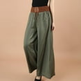 thumbnail image 1 of IDALL Linen Pants Women Wide Leg Pants Woman Loose Summer Thin Pants Large Size Casual Pants For Foreign Trade Women Big Feet Loose Pants Lounge Pants Women Plus Size Pants Army Green A, 1 of 6