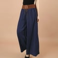 thumbnail image 1 of IDALL Linen Pants Women Wide Leg Pants Woman Loose Summer Thin Pants Large Size Casual Pants For Foreign Trade Women Big Feet Loose Pants Lounge Pants Women Plus Size Pants Navy A, 1 of 6