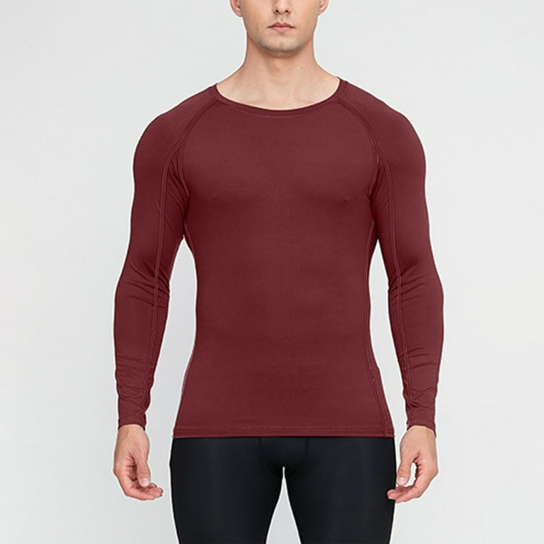 IDALL Long Sleeve Shirts for Men Compression Shirt Men Camisas