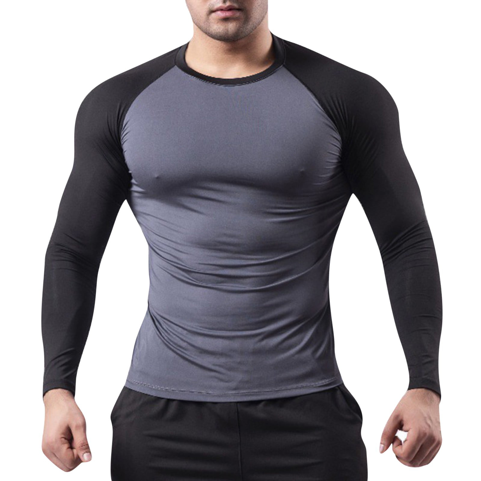 IDALL Long Sleeve Shirts for Men Compression Shirt Men Camisas Para ...