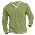 thumbnail image 1 of IDALL Long Sleeve Shirts for Men V Neck T Shirts Men Mens Shirts Colored Cotton V Neck Cardigan Long Sleeved Comfortable Soft Stretch Shirt T Shirt Comfort Colors Tshirt Green S, 1 of 2