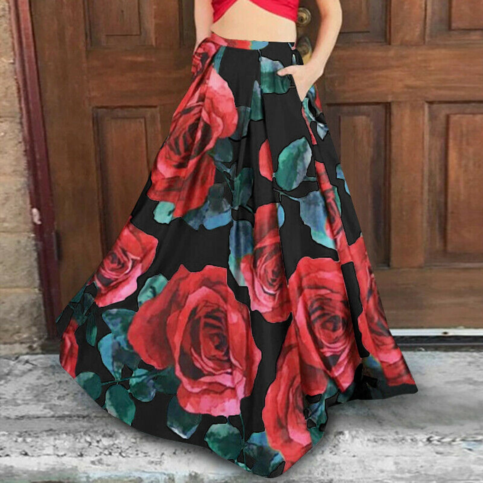 Floral Print Maxi Skirt
