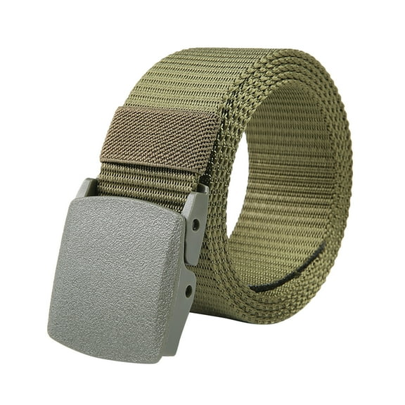IDALL Mens Belt Groove Life Belt Cut To Fit Canvas Web Belt Size Up to 52" with Flip-Top Solid Black Military Buckle Web Belt Army Green One Size(Clearance Sales)