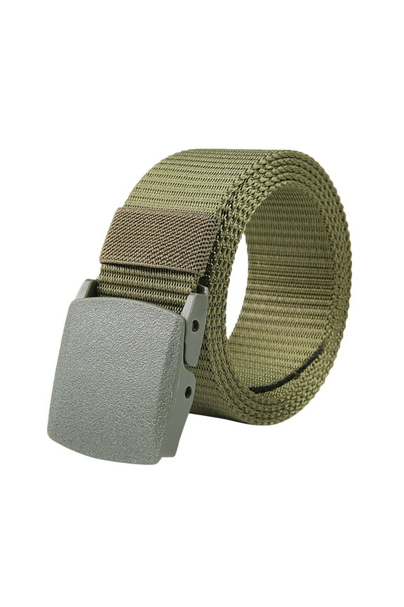 Mens Belt Groove Life Belt Cut To Fit Canvas Web Belt Size Up to 52" with Flip-Top Solid Black Military Buckle Web Belt Army Green One Size(Clearance Sales)