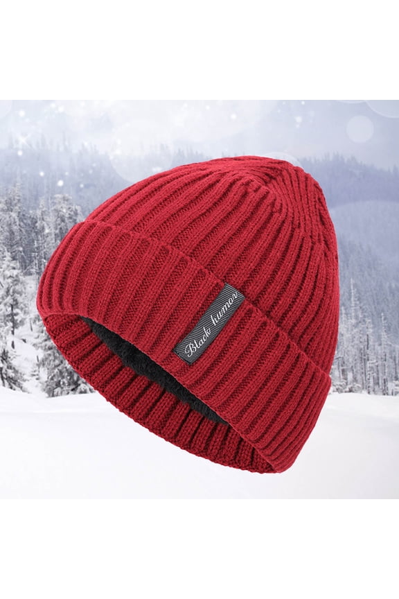 Mens Hats,Winter Hats Men And Women Knitted Warm Hat Autumn And Winter Thickened Cap Ushanka,Trapper Hat Wine