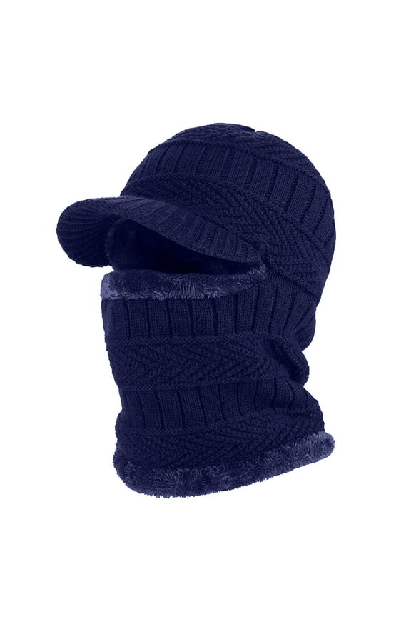 Mens Hats,Winter Hats Winter Knitted Hat Warm Cycling Ski Women Windproof Hood Heavyweight Thermal Fleece Ushanka,Trapper Hat Navy