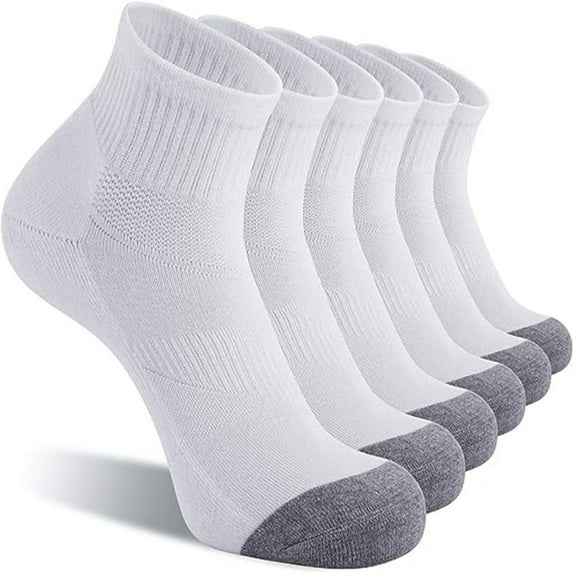 IDALL Mens Socks,Ankle Socks Men's Basketball Socks Solid Color Short Socks 5PC Crew Socks,Hiking Socks White