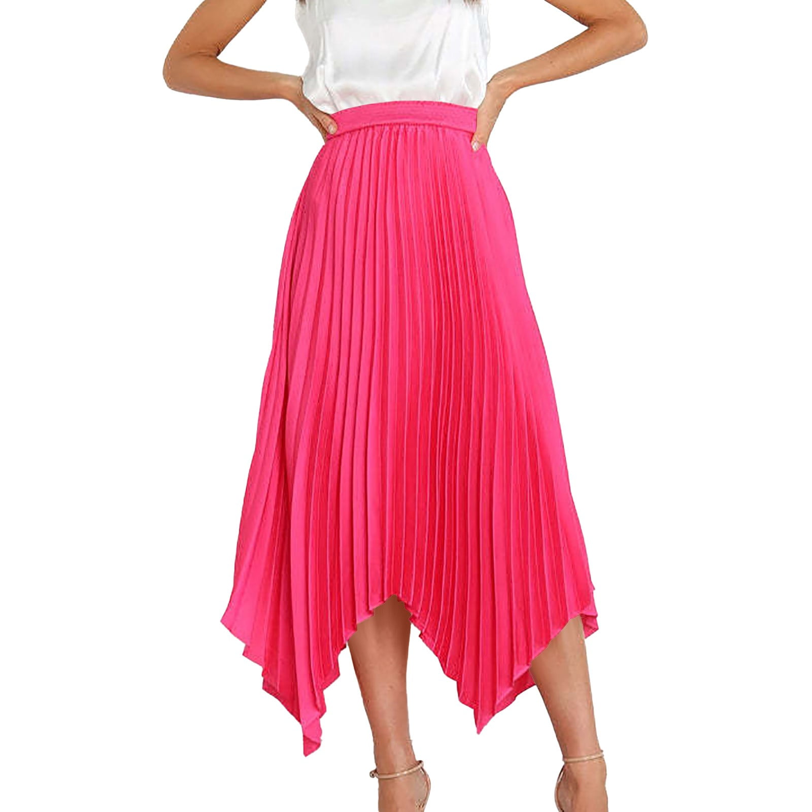 IDALL Midi Skirt,Women's Skirts Sun Pleated High Waisted Women's Half ...