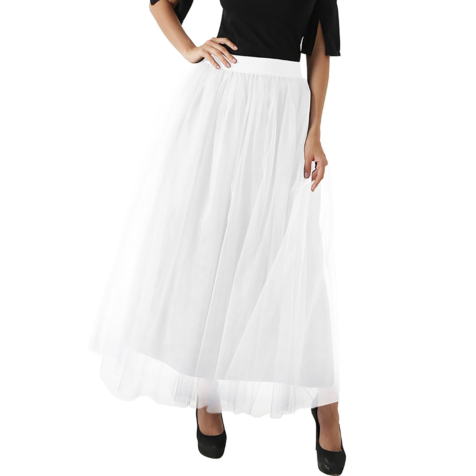 IDALL Midi Skirt,Women's Skirts Tiered Layered Mesh Ballet IDALL Midi Skirt,Women's Skirts Tiered Layered Mesh Ballet