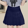 thumbnail image 1 of IDALL Mini Skirt,Pleated Skirts Women's Waist Chain ALine Skirt High Waist Check Pleated Skirt Pencil Skirt,Summer Skirts,High Waisted Skirts Blue Dress 2XL, 1 of 3