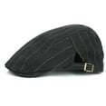 thumbnail image 1 of IDALL Newsboy Cap Beret Hats Mens Womens Simple Washable Breathable Cap Striped British Retro Forward Hat Peaky Blinders Hat Flat Cap Black One Size, 1 of 4