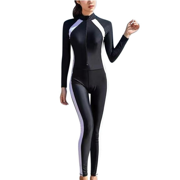 IDALL One Piece Swimsuit Women,Bathing Suit Women's Sports Swimsuit Long Sleeved Trousers Slim Swimsuit Tankini Swimsuits,Modest Swimsuits,Tummy Control Swimsuits Black M