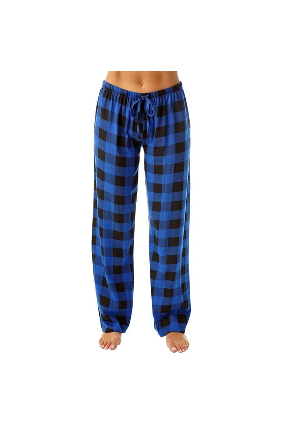 Pajama Pants Pants for Women Plaid Drawstring Casual Home Pants Womens Pajama Pants Womens Pants Blue L