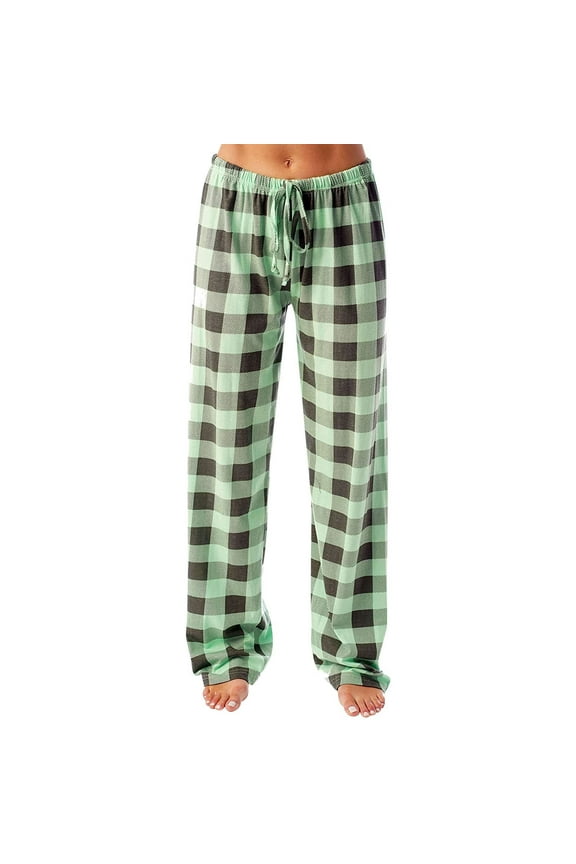 Pajama Pants Pants for Women Plaid Drawstring Casual Home Pants Womens Pajama Pants Womens Pants Green L
