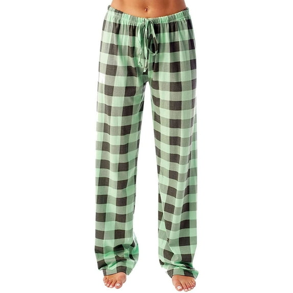 IDALL Pajama Pants Pants for Women Plaid Drawstring Casual Home Pants Womens Pajama Pants Womens Pants Green XL