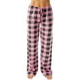 thumbnail image 1 of IDALL Pajama Pants Pants for Women Plaid Drawstring Casual Home Pants Womens Pajama Pants Womens Pants Pink 2XL, 1 of 3