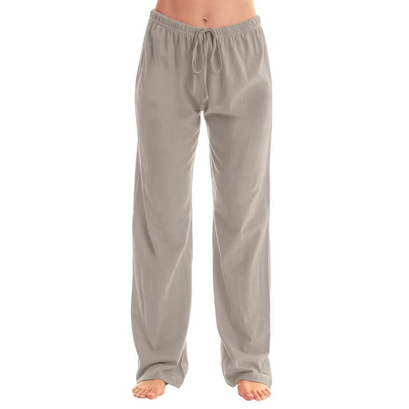 IDALL Pajama Pants Pants for Women Solid Color Drawstring Casual Home Pants Womens Pajama Pants Womens Pants Gray 2XL
