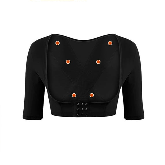 IDALL Posture Corrector for Women Shapewear Corset Chest Support Body Sculpting Shape Chest Back Posture Correction Mid Sleeve Corset Shapewear Bodysuit Gym Clothes for Woman Black L