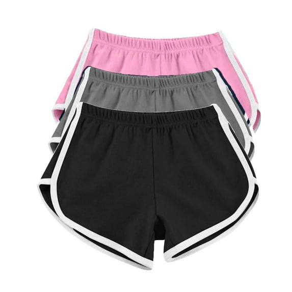 IDALL Running Shorts Booty Shorts 3PC Shorts For Women Casual Summer Sports Yoga Shorts Workout Athletic Running Gym Shorts Gym Shorts Women Cotton Shorts Multi-color 7 M