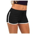 thumbnail image 1 of IDALL Running Shorts Booty Shorts Women's Sport Yoga Fitness Pants Stretch Sheath Mid Waist Drawstring Shorts Gym Shorts Women Cotton Shorts Black L, 1 of 4
