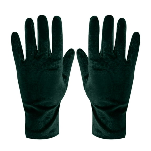 IDALL Satin Wrist Length Gloves for Women's Gown, Opera & Wedding Banquet Dress Green One Size