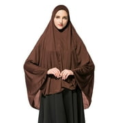 IDALL Scarf for Women,Scarves for Women Lightweight Womens Prayer Khimar Ready to Wear Long Hijab with Under Scarf Neck Scarf,Travel Scarf Coffee