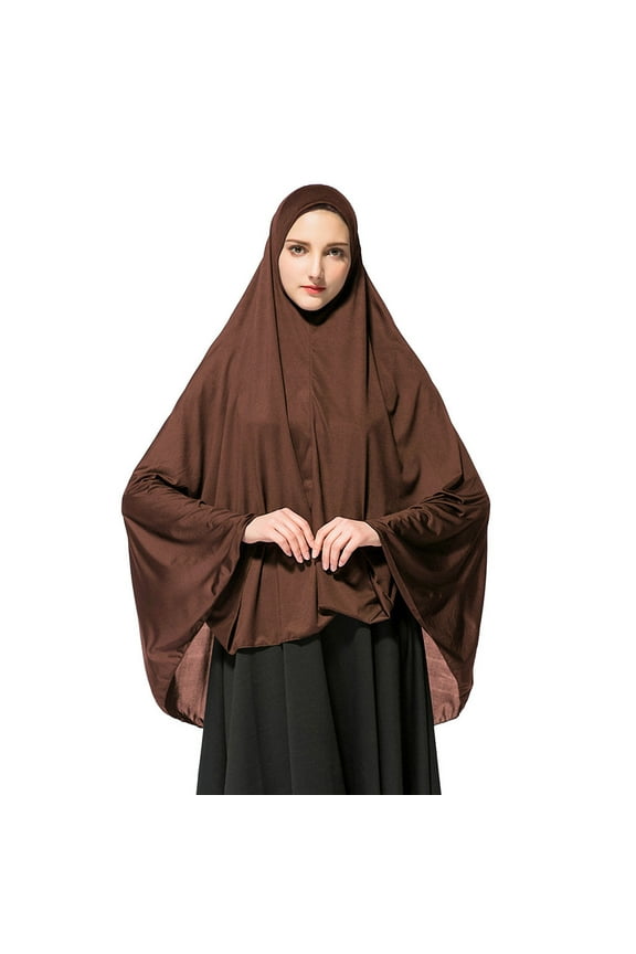 Scarf for Women,Scarves for Women Lightweight Women's Prayer Khimar Ready to Wear Long Hijab with Under Scarf Neck Scarf,Travel Scarf Coffee