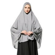 IDALL Scarf for Women,Scarves for Women Lightweight Womens Prayer Khimar Ready to Wear Long Hijab with Under Scarf Neck Scarf,Travel Scarf Gray