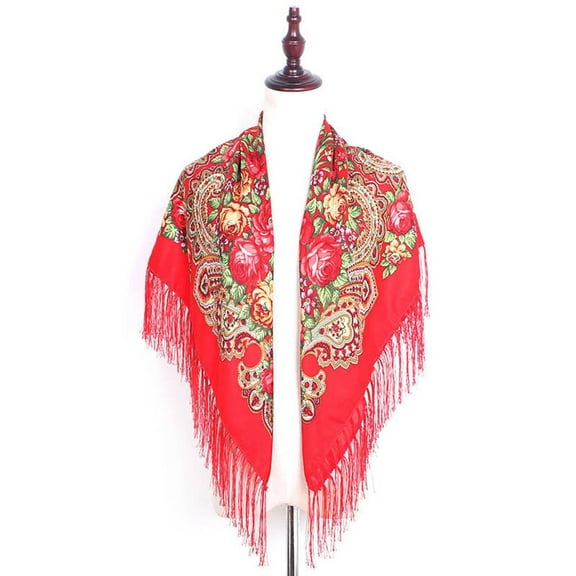 IDALL Scarf for Women,Shawl Women Lady Folk-Custom Print Tassel Square Scarf Wrap Shawl Travel Scarve Scarves for Women Lightweight,Neck Scarf G