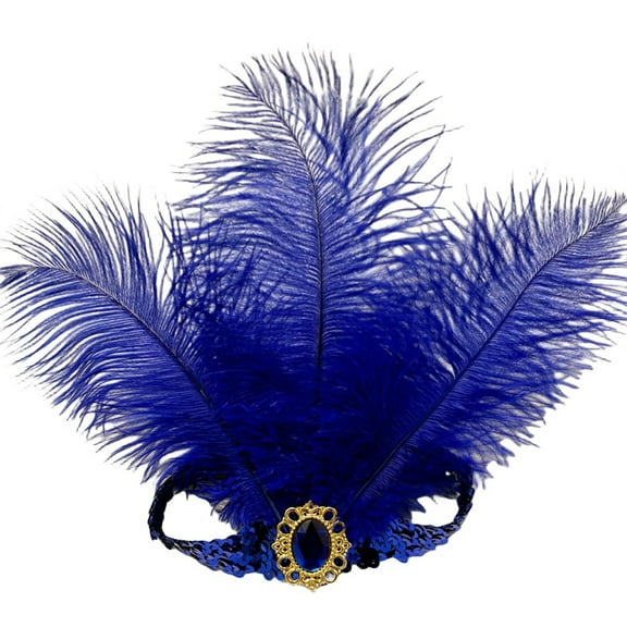 IDALL Sequins Headpiece Headband 1920s Headwear For Women Dark Blue 3 One Size