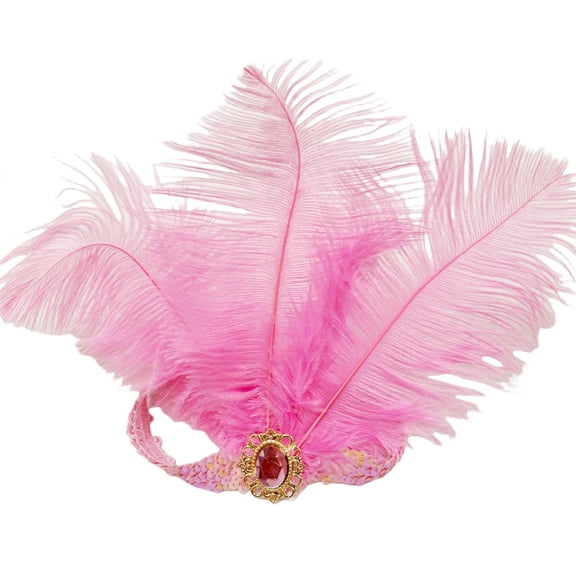 IDALL Sequins Headpiece Headband 1920s Headwear For Women Pink One Size