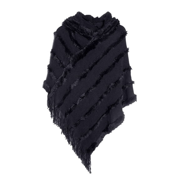 IDALL Shawl Wraps for Women Scarf for Women Women Solid Poncho With Tassels Knitted Shawl Scarf Fringed Wrap Sweater Pullover Cape Gifts For Women Pashmina Wraps Ponchos for Women Navy One Size