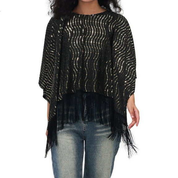 IDALL Shawl Wraps for Women Scarf for Women Women's Casual Solid Color Reflective Patchwork Fringe Shawl Pashmina Wraps Ponchos for Women Rose Gold One Size